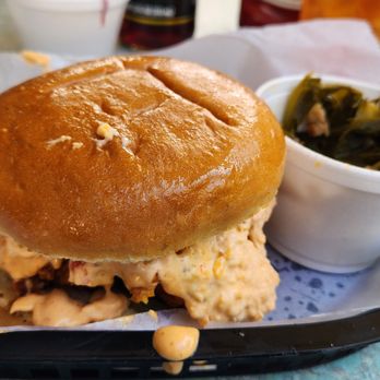 The Hatch - a chicken sandwich with a side of greens - Southern Near Me - Roanoke, Virginia The Hatch - a chicken sandwich with a side of greens - Southern Near Me - Roanoke, Virginia
