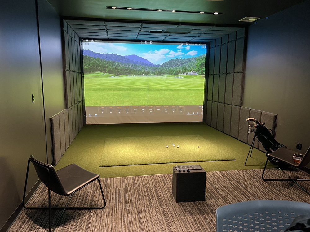 Golfinity - VIP Room with two bays and table. - Golf Lessons Near Me - Austin, Texas Golfinity - VIP Room with two bays and table. - Golf Lessons Near Me - Austin, Texas
