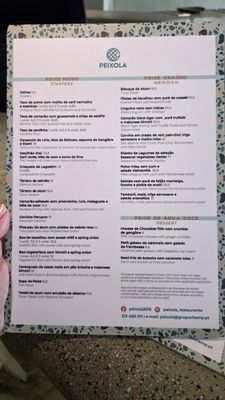 Menu photo 1 Peixola Lisbon, 11 Menu photo 1 Peixola Lisbon, 11