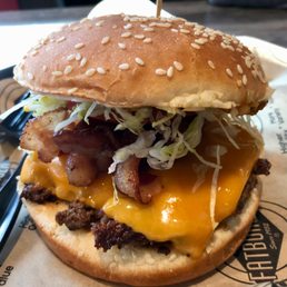 The bacon cheddar burger was decent, but the service was not. The bacon cheddar burger was decent, but the service was not.