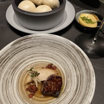 Cyrus - Steamed Bao w a heavenly miso butter & "Pampered" Abalone w Foie Gras - French Near Me - Geyserville, California