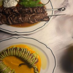 Octopus and wagyu skewers Octopus and wagyu skewers