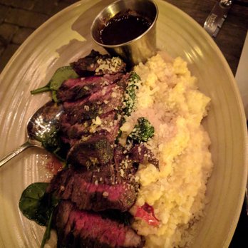 The Dawson - Hanger steak with polenta - American Near Me - Chicago, Illinois The Dawson - Hanger steak with polenta - American Near Me - Chicago, Illinois