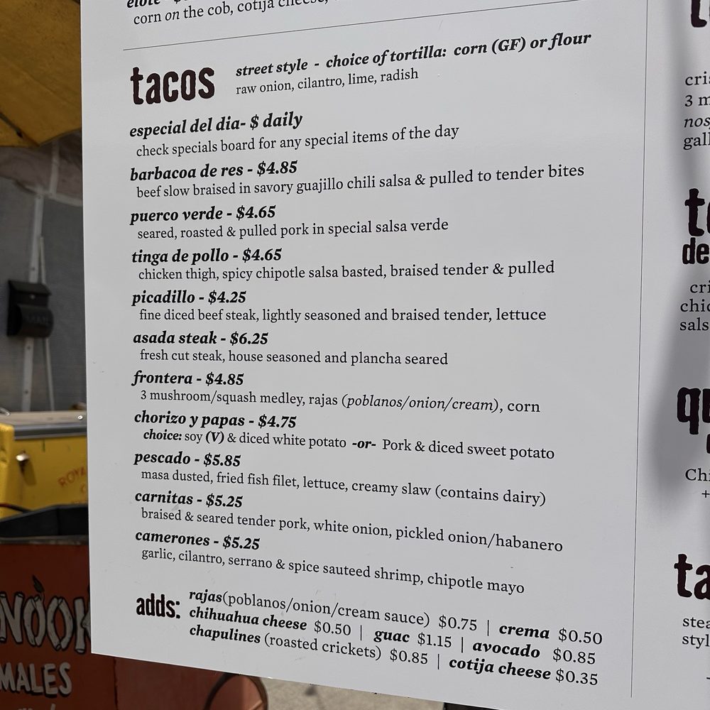 El Tesoro - Taco section of menu - Mexican Near Me - Atlanta, Georgia El Tesoro - Taco section of menu - Mexican Near Me - Atlanta, Georgia