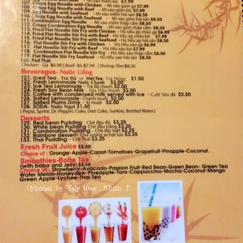 Pho Asian Star - back of menu - Vietnamese Near Me - Corinth, Texas