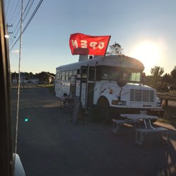 Old School Pizza Bus - The bus on the dike