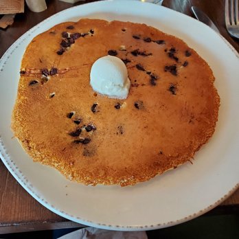 First Watch - Single chocolate chip pancakes. It nearly filled an entire dinner plate! - Breakfast & Brunch Near Me - Cranberry Township, Pennsylvania First Watch - Single chocolate chip pancakes. It nearly filled an entire dinner plate! - Breakfast & Brunch Near Me - Cranberry Township, Pennsylvania