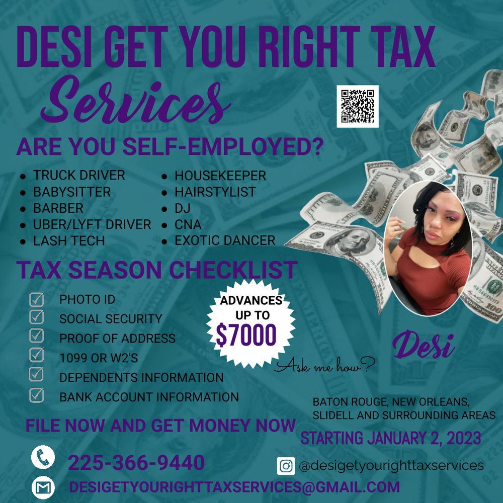 DESI GET YOU RIGHT TAX SERVICES Baton Rouge, Louisiana Tax Services