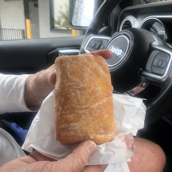Tex Drive In - Cherry filled malasada. Huge! - Fast Food Near Me - Honokaa, Hawaii