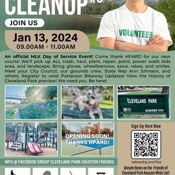Cleveland Park - 2024 Cleanup Event - 59 Volunteers - Parks Near Me - Houston, Texas Cleveland Park - 2024 Cleanup Event - 59 Volunteers - Parks Near Me - Houston, Texas