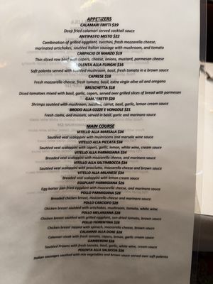 Menu photo 1 La Collina Italian Restaurant Millbrae, CA Menu photo 1 La Collina Italian Restaurant Millbrae, CA