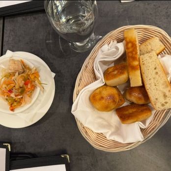 Lava Rock Kitchen - Bread and a side of vegetables - Steakhouses Near Me - The Bronx, New York