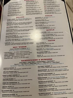 Menu photo 8 Finney's Crafthouse - Orange Orange, CA