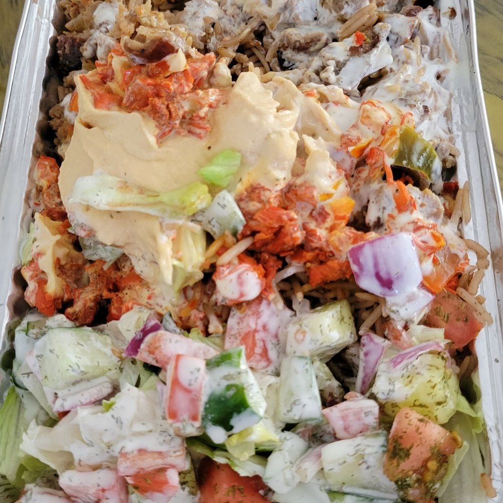 Mixed platter over rice Mixed platter over rice