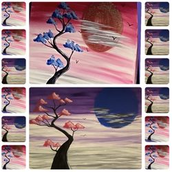Paint And Sip - Top image as a guide. Bottom image created by my daughter.