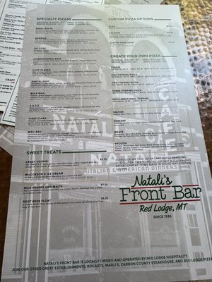 Menu photo 2 Natali's Front Bar Red Lodge, MT