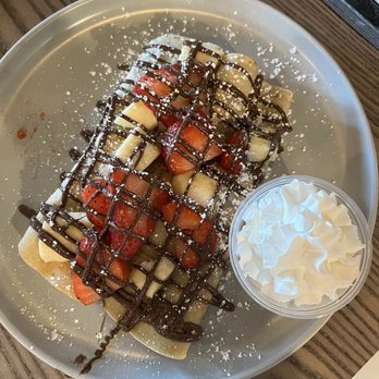 Crumbs Breakfast, Lunch & Bar - Crepe a la Christophe - strawberries, bananas, and Nutella - Breakfast & Brunch Near Me - Danville, California Crumbs Breakfast, Lunch & Bar - Crepe a la Christophe - strawberries, bananas, and Nutella - Breakfast & Brunch Near Me - Danville, California