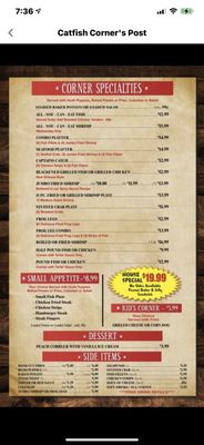 Menu photo 2 Catfish Corner San Angelo, TX