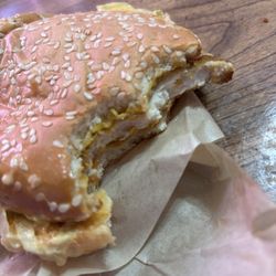 More Burgers & Shakes - Crispy chicken sandwich with a ton of spicy sauce. Highly recommend to ask for light sauce.