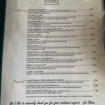 Finn's Restaurant & Tavern - Menu - Irish Near Me - Knoxville, Tennessee