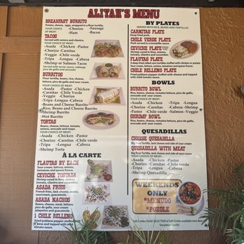 Aliyah's Kitchen and Grill  - Menu - Mexican Near Me - Templeton, California