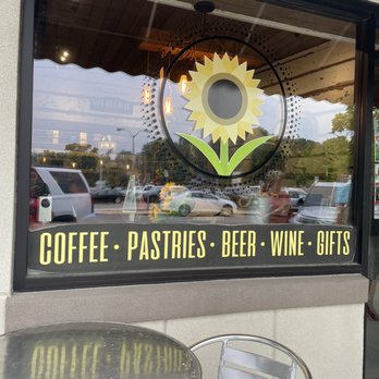 The Sunflower - the front window of a coffee shop - Bagels Near Me - Atchison, Kansas