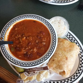 Heidi's Brooklyn Deli - Chili and 1/2 ham and cheese Caribbean wrap. Looks fantastic! - Delis Near Me - Auburn, Maine