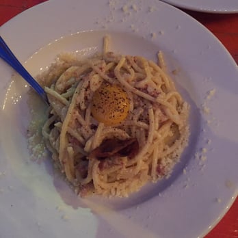 Ottava Via - The carbanara pasta-- look at that egg - Pizza Near Me - Detroit, Michigan