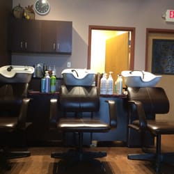 Lillian Rose Hair Design - Hair washing station. The door to the right is a private area for massages and waxing.