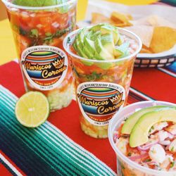 Mariscos Corona - Seafood cocktails large and medium and a cup ceviche to go