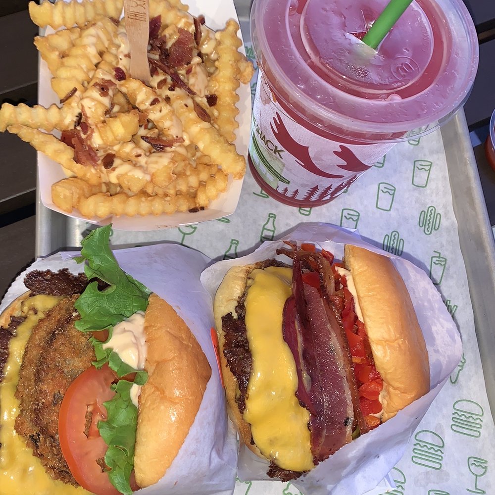 Shake Shack Long Beach - Shroom Stack, Roadside Double Shack, Bacon Cheese Fries, & Cranberry Apple Ginger Lemonade - Burgers Near Me - Long Beach, California Shake Shack Long Beach - Shroom Stack, Roadside Double Shack, Bacon Cheese Fries, & Cranberry Apple Ginger Lemonade - Burgers Near Me - Long Beach, California