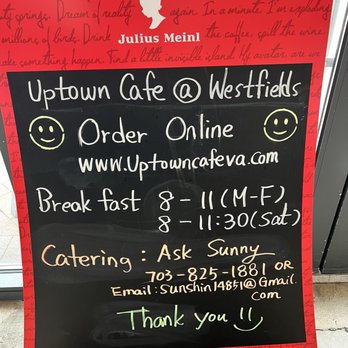 Uptown Cafe - Hours - Coffee & Tea Near Me - Chantilly , Virginia