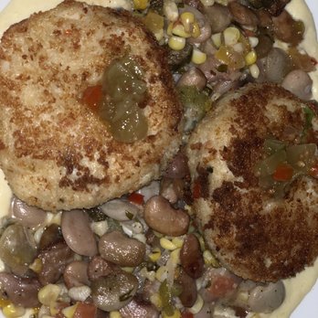 Cola's - Crab cakes with succotash. - New American Near Me - Columbia, South Carolina
