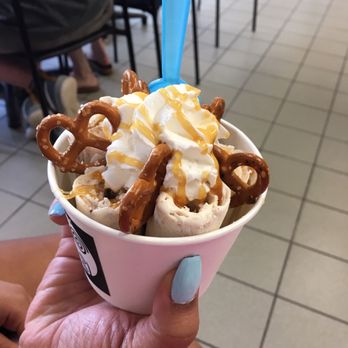 Absolute Zero Ice Cream - Peanut butter Reese's. whip cream, caramel sauce, and pretzel toppings. - Desserts Near Me - Montclair, New Jersey Absolute Zero Ice Cream - Peanut butter Reese's. whip cream, caramel sauce, and pretzel toppings. - Desserts Near Me - Montclair, New Jersey