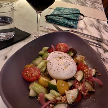 Angeline's - Burrata salad - stunning on the plate and delicious - Italian Near Me - Charlotte, North Carolina Angeline's - Burrata salad - stunning on the plate and delicious - Italian Near Me - Charlotte, North Carolina