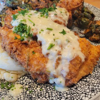 The 908 - Rosemary Brined Buttermilk Fried Jidori Chicken this was so savory and delicious ! The brussel sprouts made my day ! - New American Near Me - Long Beach, California The 908 - Rosemary Brined Buttermilk Fried Jidori Chicken this was so savory and delicious ! The brussel sprouts made my day ! - New American Near Me - Long Beach, California