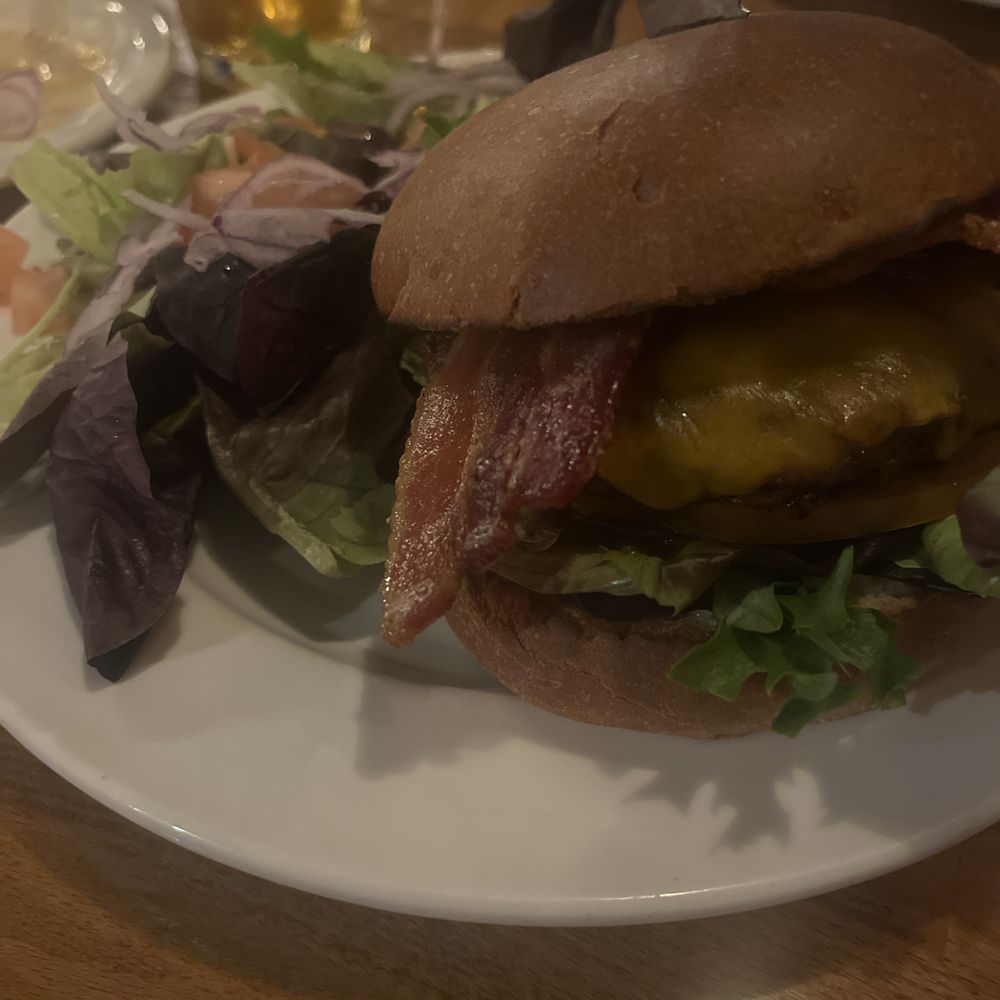 Eat Crow - B.A.Baracus burger well done with a side salad. Ranch, of course - Bars Near Me - St. Louis, Missouri
