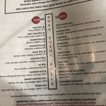 ShabaShabu - Sushi roll options - Japanese Near Me - Raleigh, North Carolina