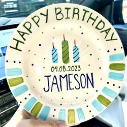 The Hot Spot Studios - Happy birthday plate