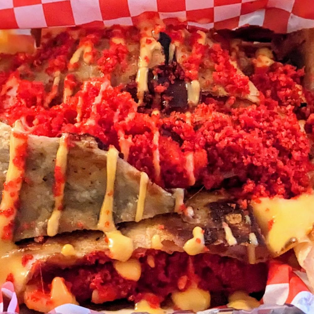 Fatima’s Grill - Mac and polvo quesadilla - Mediterranean Near Me - Long Beach, California