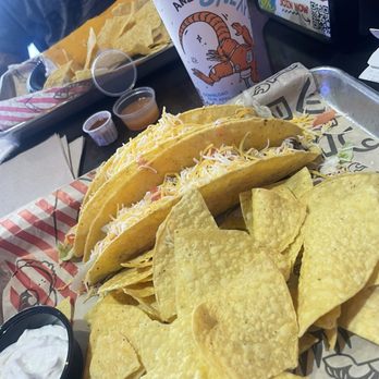 Tijuana Flats - Mines are little Hidden but I got the shrimp and Steak. Some of the toppings I decided to Put on the Sd - Mexican Near Me - Orlando, Florida