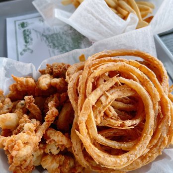 Kream N' Kone Restaurant - Fired Clams. $35.50! Wait! OMG! I didn't check the prices! This is a large-size mix with fries and Onion rings. - Seafood Near Me - Chatham, Massachusetts Kream N' Kone Restaurant - Fired Clams. $35.50! Wait! OMG! I didn't check the prices! This is a large-size mix with fries and Onion rings. - Seafood Near Me - Chatham, Massachusetts