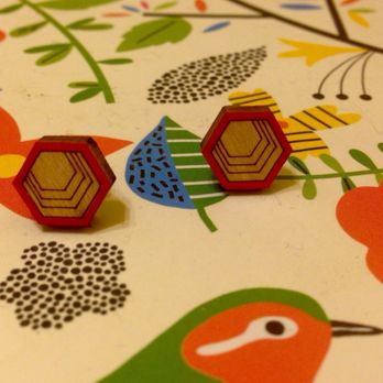 Craftland - Lovely wooden earrings ($20) my husband treated me to at Craftland on our vacation. - Jewelry Near Me - Providence, Rhode Island