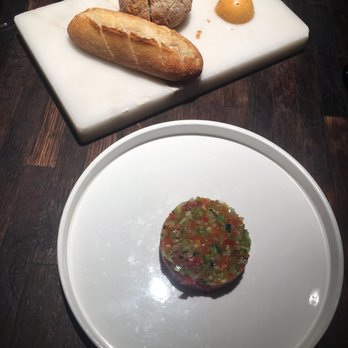 Envy - Second course - steak tartare. The "ratatouille" topping was incredible. - Modern European Near Me - Amsterdam, New Hampshire Envy - Second course - steak tartare. The "ratatouille" topping was incredible. - Modern European Near Me - Amsterdam, New Hampshire