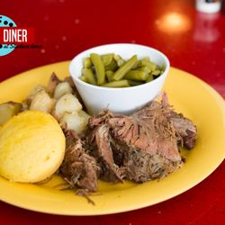 Flemings Family Diner - Thursday Special- Pot Roast with Green Beans and Garlic Potatoes.