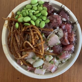 Kilauea Market + Cafe - Hamachi and Ahi Limu Poke with Edamame and Taegu - Grocery Near Me - Kilauea, Hawaii Kilauea Market + Cafe - Hamachi and Ahi Limu Poke with Edamame and Taegu - Grocery Near Me - Kilauea, Hawaii