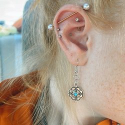 A Body Mod - Industrial bar, a couple helix's, a conch & a rook piercing!