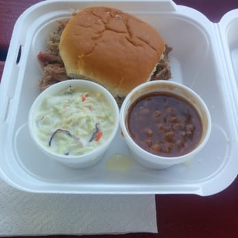 Eli's Bar B Que - Chopped pork w/ homemade cole slaw & beans. - Barbeque Near Me - Dunedin, Florida