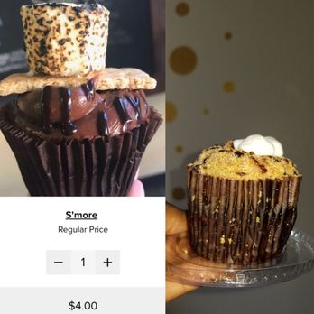 The Cupcake & Espresso Bar - S'more cupcake. Left side is what is advertised on their website, right side is what I got when I ordered in store - Coffee & Tea Near Me - Moreno Valley, California The Cupcake & Espresso Bar - S'more cupcake. Left side is what is advertised on their website, right side is what I got when I ordered in store - Coffee & Tea Near Me - Moreno Valley, California