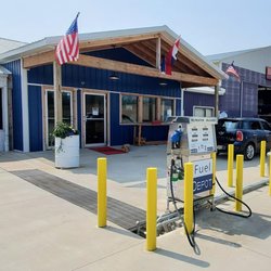 Stony Lake Depot - Main entrance and fuel pumps.